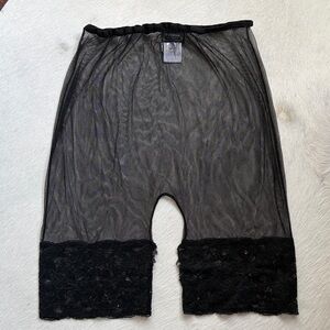Versus Versace Black Sheer Lace Shorts